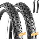 Hycline 2 Pack Bike Tire,24x2.125 Inch Folding Replacement Tire for Beach Cruiser Bicycle-White Pair (2 Tires)