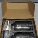 Coffee Bar Accessories - Glass Coffee Syrup Dispenser with 84 Syrup Labels (Set of 2), Fancy Pump Dispenser, 16.9 oz, Gold