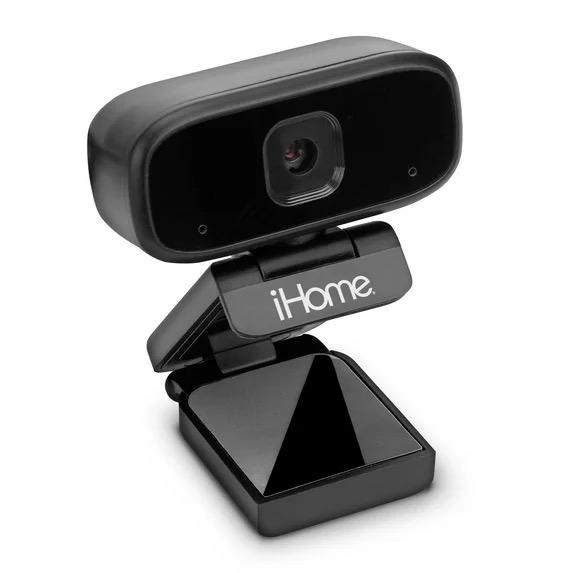 iHome 720p Webcam with External Mic, Auto Light Correction, Multi-OS Support, Desktop/Laptop Ready