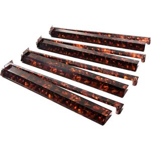 Mahjong Racks Set of 4, Tortoise Shell Acrylic Mahjong Tile Racks with Pushers, Stylish Game Night Table Decor, Gift for Women & American Mahjong Players