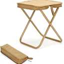 Rugged Portable Folding Stool - 12 Inch Compact Camping Seat for Outdoor, Hiking, Fishing & Gardening, Supports 220LB with Carry Bag