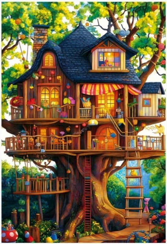 Tree House Puzzles for Adults 1000 Pieces, Fantasy Tree of Life Jigsaw Puzzles, Plant Challenging Hard Puzzles as Nature Dcor