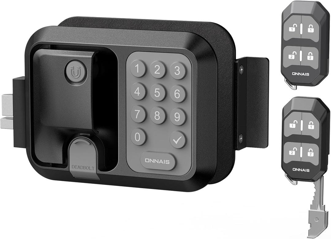 ONNAIS RV Door Lock Replacement  RV Keyless Entry Door Lock with 10 Digits Keypad, Dual-Door Remote Control and Backup Key. Fits Most RVs for Secure and Convenient Travel.