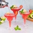 Kucoele 24 Pack Plastic Margarita Glasses, 12oz Disposable Cocktail Glasses Clear Party Cups for Wine, Champagne, Martini