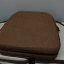 AAAAAcessories D-Shaped Chair Cushions, 2" Thick Dining Chair Pads with Ties and Removable, Machine-Washable Cover, 17" x 16", Set of 6, Brown