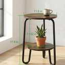 TREEZITEK 2 Tier Short Plant Table Indoor, Small Plant Stand Round Flower Pot Stand,17.8 Inch Tall Corner Plant Holder for Living Room, Balcony,Small Side Table for Coffee and The Remote