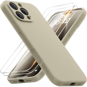 FlyReal Magnetic for iPhone 16 Pro Case, Compatible with MagSafe, (Integrated Silicone Camera Control Button) (Camera Protection) + Screen Protectors, Microfiber Lining Case 6.3", Khaki