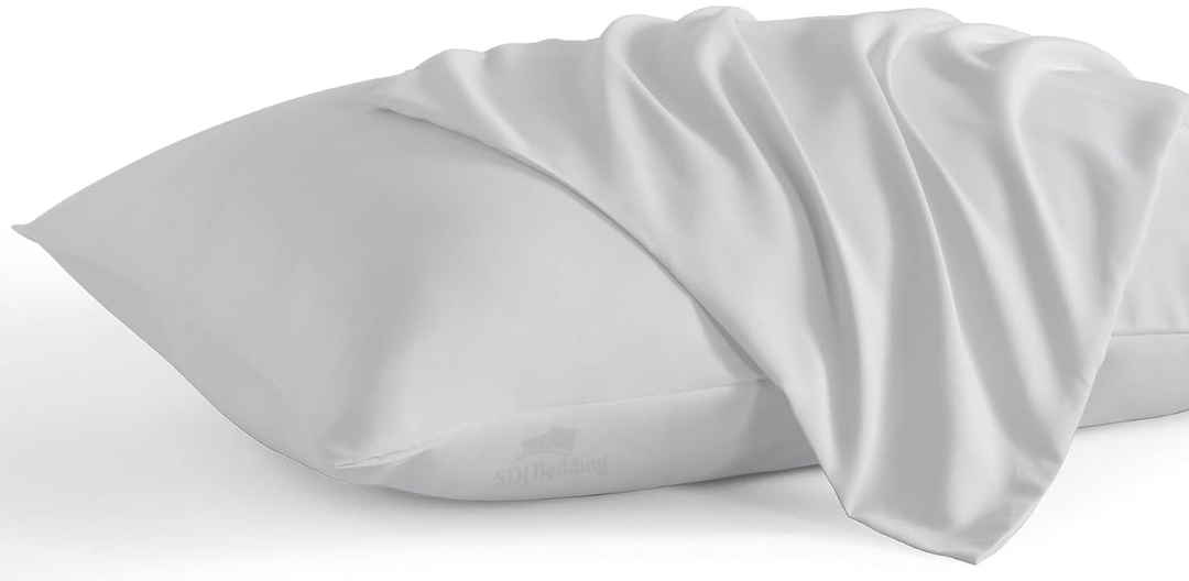 Pillowcase 14 x 20 Inch, Egyptian Cotton Set of 2 Pillowcase Zipper Closure 600 Thread Count Count - Travel 14x20 Zipper, Light Grey