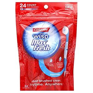 Colgate Wisp Portable Mini-Brush Max Fresh, Peppermint, 24 Count 4 Pack
