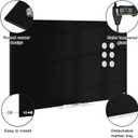 Magnetic Black Glass Dry Erase Board, 36" x 24", Frameless Wall Mount