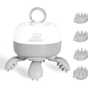 Snailax Electric Scalp Massager, Cordless Head Massager for Hair Growth Stress Relax, Waterproof Hair Head Scratcher 8 Massage Claw, Pet Cat Massager, Rechargeable Gifts
