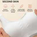 SHAPERMINT Wireless Bras for Women No Underwire – Small to Plus Size Bralettes with Support and Natural Lift (White, M)