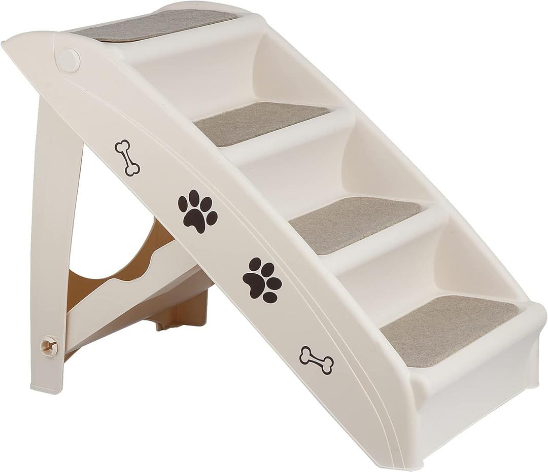 Pet Dog Stairs Steps, Foldable Steps for Dogs and Cats, Pet Ramp for high Bed for Small, Medium Pets Durable Plastic Dog Step for Home Use