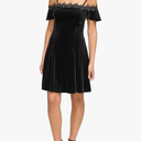 Kensie Women's Velvet Off The Shoulder Fit & Flare Mini Dress, Size 6