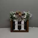 Last Name Year Round Front Door Wreath Front Porch Decoration 26 Letter Welcome Sign with Eucalyptus Garland and Bow Spring Wreaths for Front Door Outside Hanger GarlandH