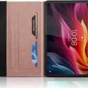 Case for Lenovo Tab M11 Plus/Lenovo Tab K11 Plus 11.45 Inch 2024 PU Leather Protective Cover Lightweight Flip Stand with Elastic Band & Card Holder-Rose Gold