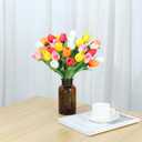 SITUMEIZI Fake Flowers Tulips Artificial PU Flower 15pcs Real Touch 14" for Spring Easter Home Kitchen Wedding Bouquet Bulk Mother's Gift Day Decorations(Multicolor,5-4)