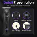 Professional Hair Clippers for Men - Cordless & Corded Dual Mode, 2-Speed & LCD Display, Complete Barber Kit, Scissors, Guide Combs, Rechargeable Beard/Hair Trimmer for Home & Professional Use
