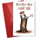 NewEleven Valentine's Day Gifts For Couples - Valentine's Day Gifts For Him, Her, Girlfriend, Boyfriend Birthday Gift - Any Gift, Cute Otter Card From Her, Him - Greeting Card 2 Pack