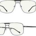 Reading Glasses for Men Square Double Bridge Blue Light Blocking Computer Readers