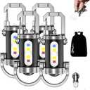 Portable Rechargeable Bright Keychain Flashlight Phone Charger, Mini Keychain Flashlight, 7 Lighting Modes, 1200 Lumens EDC Waterproof Keychains Flashlight (4PCS)