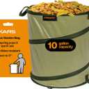 Fiskars Kangaroo Collapsible Garden Bag for Yard Waste, 10 Gallon Reusable Container for Lawn Care and Gardening