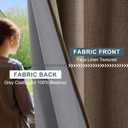 PONY DANCE Linen 100% Blackout Curtains 90 inches Long for Bedroom Living Room Darkening Full Black Out Rod Pocket Back Tab Textured Thermal Insulated Window Curtain Drapes,2 Panels Set,Brown