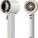 JISULIFE Portable Handheld Fan, Speed(1-100) Adjustable Turbo Mini and 3600mAh Battery Rechargeable Personal Fan, Digital Display, Gifts for Women Men Travel/Camping/Outdoor-White