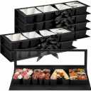 8 Pack Xmas Letter Boxes for Christmas Gift Wrapping Xmas Letter Shaped Empty Flower Gift Box Fillable Christmas Party Favors Candy Presents Packaging(Black,Clear Lid)