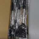 Silicone Spatula and Cooking Spoon,5 Pack Non-Stick Cooking Utensils for KitchenHeat Resistant Solid & Slotted Spoons and Spatulas, Stainless Steel Handle Coated with Silicone,Black