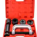 Ball Joint Press & U Joint Removal Tools | Heavy Duty Ball Joint Service Tool with 4-Wheel Drive Adapters for Most 2WD and 4WD Car Pickup and Light Truck (Red)