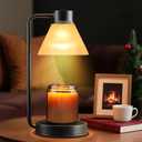 Candle Warmer Lamp - Electric Candle Warmer with Dimmable & Timer for Jar Scented Candles, Bedroom Candle Lamp Warmer with 2 Wax Warmer Halogen Bulbs, House Warming Gifts and New Home Decor