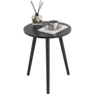 AWASEN Round End Table, Black Side Table Modern Home Decor Small Accent Table for Small Space Living Room, Bedroom and Balcony, Easy Assembly, 19.69''H x 15.7''D (Black)