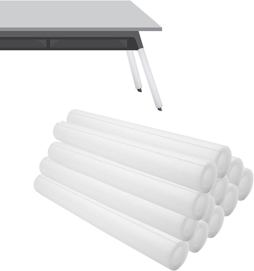 12 PCS Clamp Foam Tube, 15.7 X 1.8 Inch OD, 1 Inch ID Pre Cut Tube Cover White Foam Pipe Protection for Table Leg Bumper Parapet Corner Edge Protection, Clamp Pipe Insulation Covers