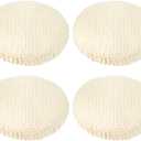 PATIKIL Stool Covers Round, 4 Pcs Elastic Bar Stool Covers Washable Stool Cushion Slipcover Stretchy Bar Chair Seat Cover for 11-14 Inch Chairs, Beige