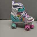 Rainbow Unicorn Kids Roller Skates for Girls Boys Adjustable Sizes, ABEC-7 Bearings, Light-Up Wheels, Birthday Gift Beginner Friendly (M)