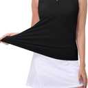 Womens Sleeveless Golf Polo Shirts Collared V Neck Tank Tops Moisture Wicking Tennis Workout Clothes Quick Dry (Black, M)