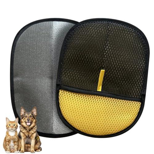 NoWoof 2PCS Pet Hair Removal Glove for Cats & Dogs – Upgraded Reusable Electrostatic Pet Hair Remover Tool for Couch, Clothing, Carpets & Car Seats