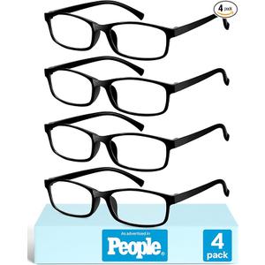 Gaoye Multi Pack Reading Glasses  Blue Light Blocking Lenses, TR90 Frames, UV400  Eyeglasses with Clear Vision (Black, 2.5x)