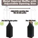 24.4Inch Metal Squirrel Baffle, Adjustable Opening Size, for Up to 4x4 Inch Wide Wooden Post, Squirrel Baffle for Bird Feeders Without Removing Bird Feeder Poles Or Shepherd's Hooks.