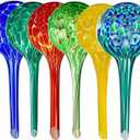 Large Self Watering Globes for Plants Set of 6 - Automatic Glass Plant Watering Bulbs for Indoor & Outdoor Use - Multicolored Watering Devices for Daily Plant Care