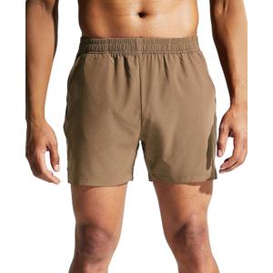 MIER Men's 5 Inch Running Athletic Shorts with Pockets Quick Dry Lightweight Gym Workout Shorts, Elastic Waist