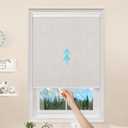 GENIMO 100% Blackout Roller Window Shades, Window Blinds Cordless with Thermal Insulated, UV Protection Fabric, Mini French Door Blinds for Home, Office, Bedroom, Easy to Install, Ivory, 22" W X 75" H