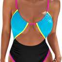 Blooming Jelly Womens One Piece Swimsuit Tummy Control Bathing Suit Sexy Slimming Flattering Cute Cheeky High Cut Swimwear XXL