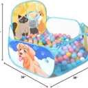 ZimiTeda Cat & Dog Kids Ball Pit for Toddler with Basketball Hoop Foldable Pop-Up Baby Ball Pool for Girls Boys Indoor & Outdoor Game 47.24"/120cm Wide Plyahouse Tent (Balls NOT Included)