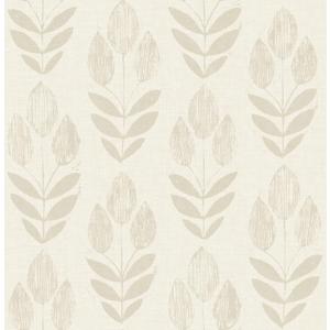 NuWallpaper Cream Folk Tulip Peel & Stick Wallpaper