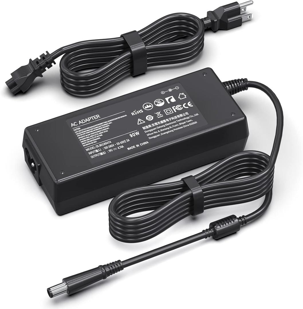 90W Power Supply Cord Charger Adapter for HP Pavilion Dv4 Dv6 Dv7 G50 G60 G60T G61 G62 G72 2000;Elitebook 8460p 8440p 2540p 8470p 2560p 6930p 2570p 8540p ;for Hp Presario 2210B 2510P CQ40 CQ45 Cq50