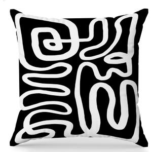Black and White Striped Pillow Covers 22x22 Black and White Accent Abstract Pillow Covers for Couch Bedroom