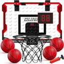 LovesTown Indoor Mini Basketball Hoop for Kids, for Boys & Girls Ages 4-12, Over The Door Hoop with LED Lights & Electronic Scoreboard, 4 Balls, Sports Toys for Family Game Night