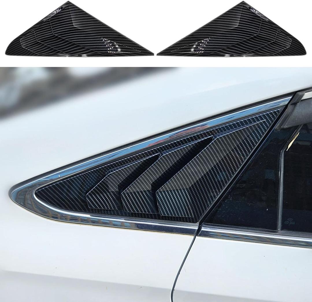 Blazeray for Hyundai Sonata 2015 2016 2017 2018 2019 Racing Style Rear Side Window Louvers Air Vent Scoop Shades Panel Cover Auto Exterior Decoration Trim Accessories 2PCS(Carbon Fiber)